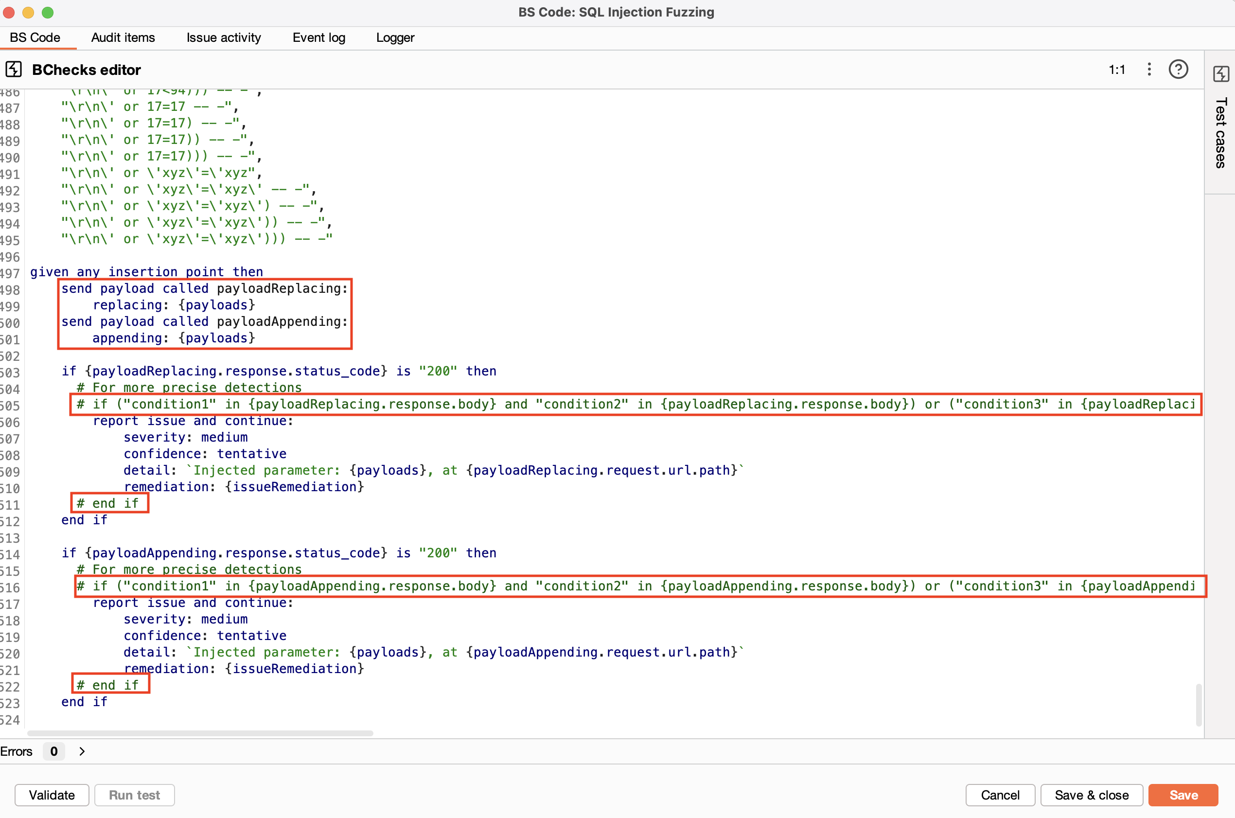 BCheck Code Generator
