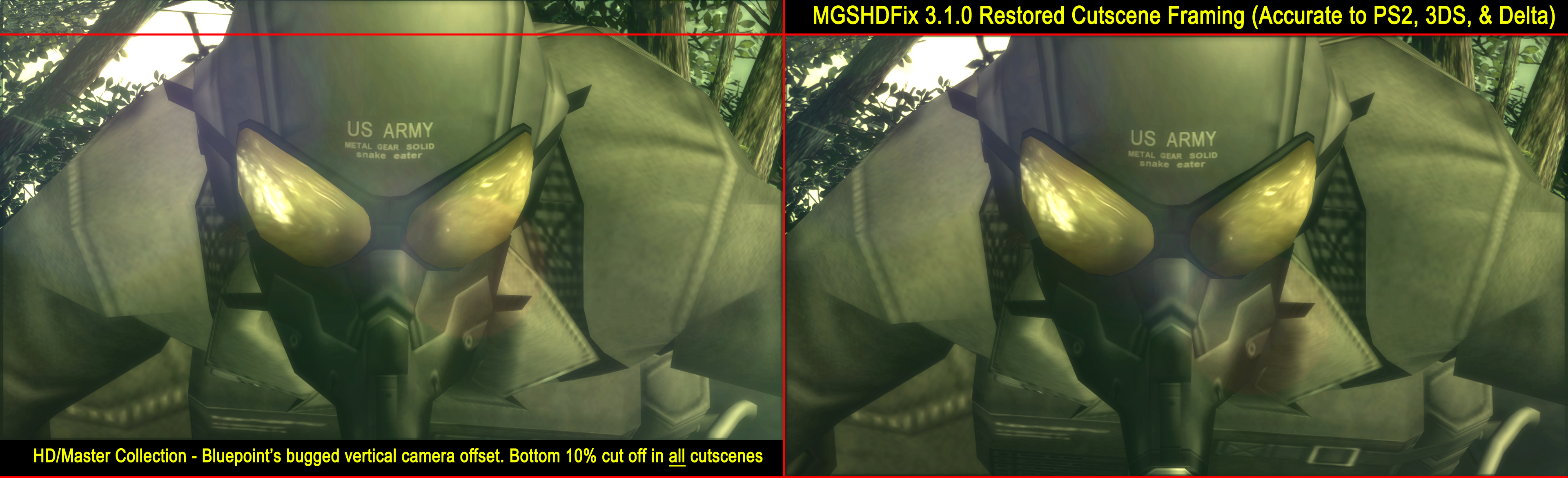 MGS3 - Corrected cutscene framing