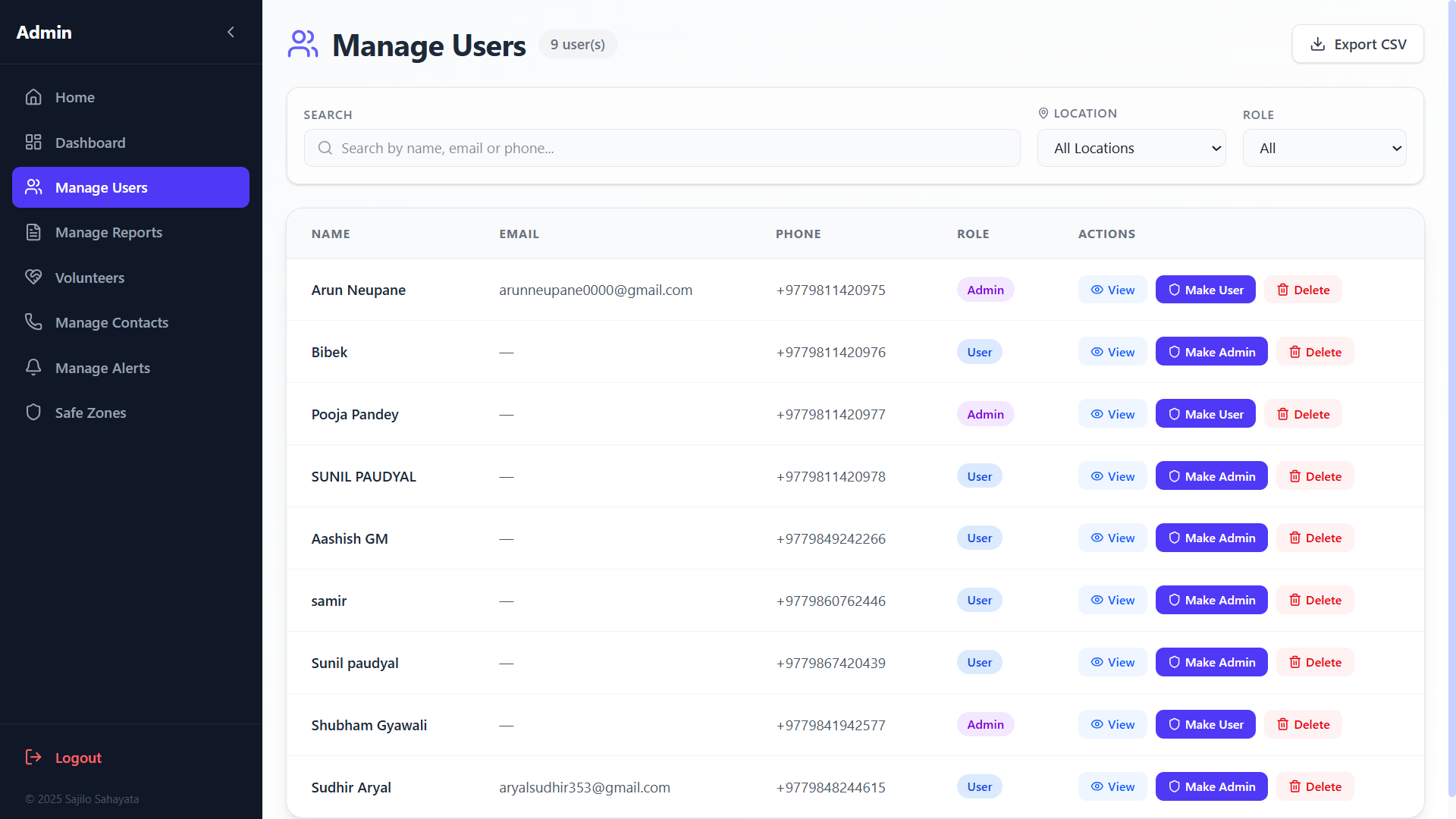 Manage Users