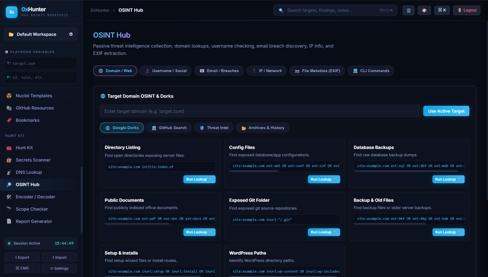 OSINT Passive Scanner Hub