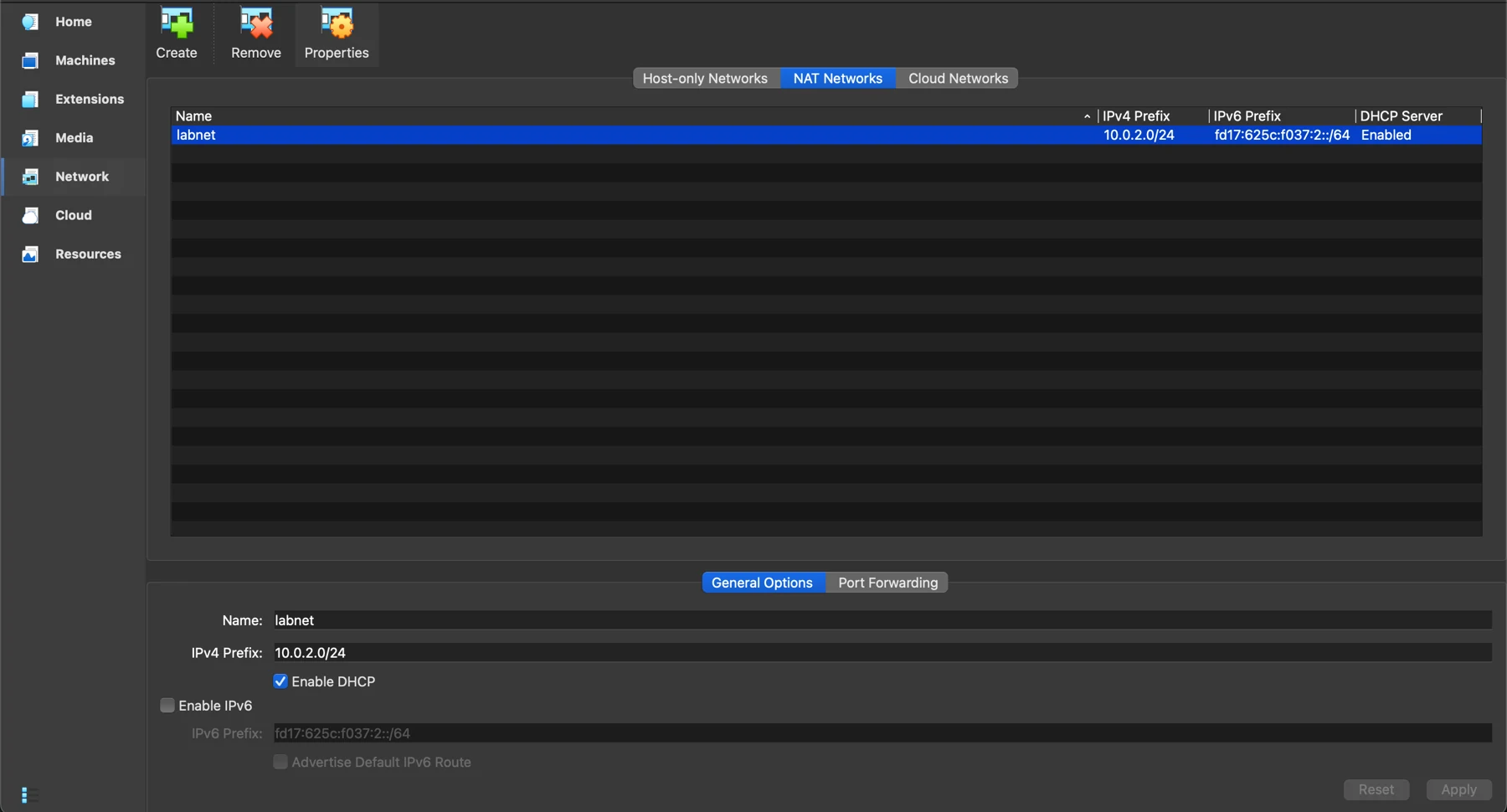 VirtualBox 实验室网络