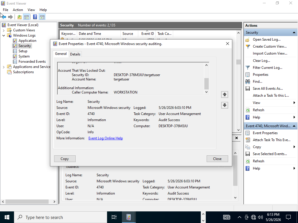 Windows Event Viewer Logs