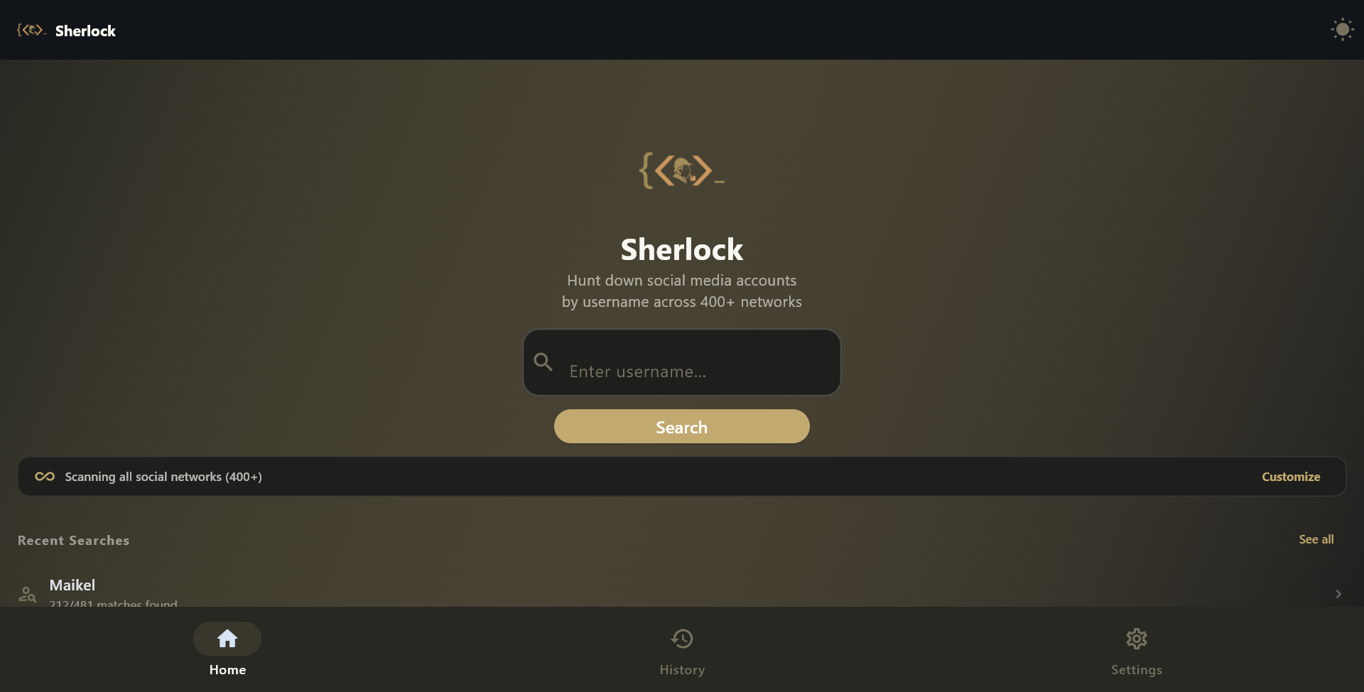 Widescreen Scan Results — Dark Mode
