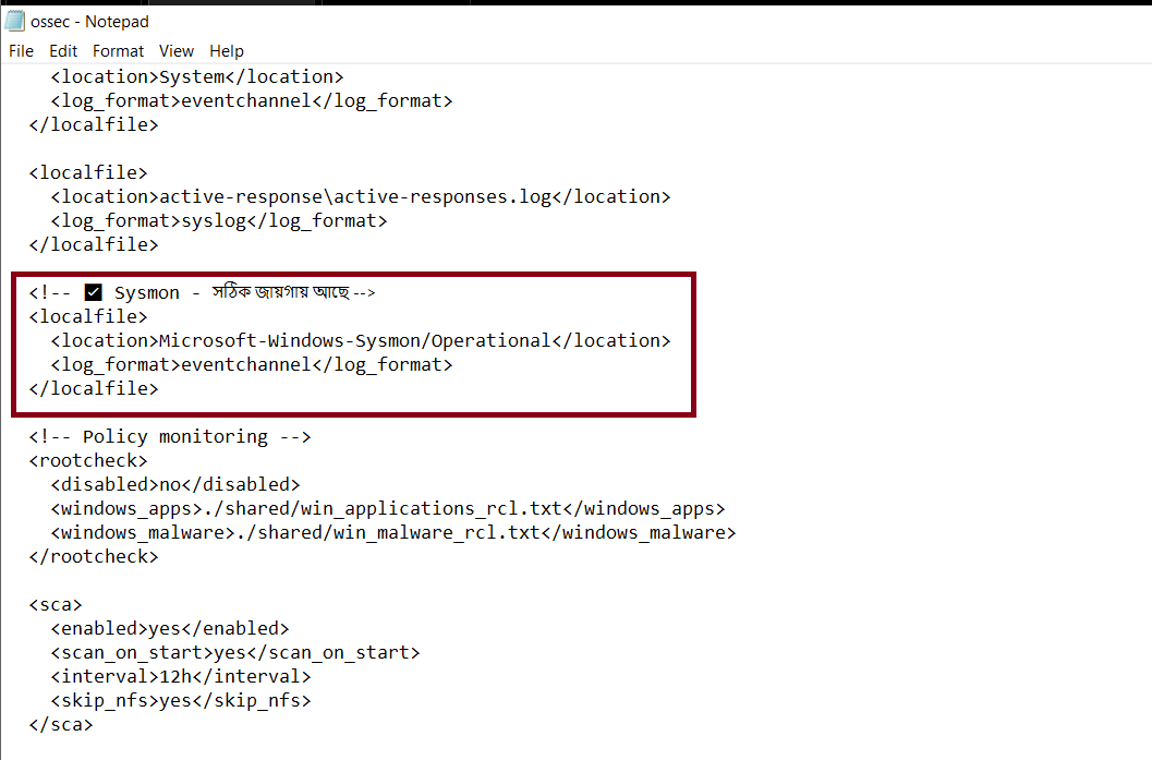 Windows ossec.conf