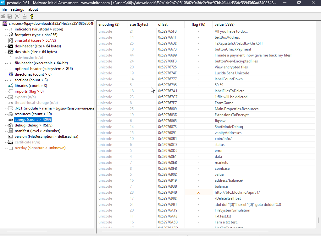 PEStudio 字符串 - Bitcoin 支付基础设施
