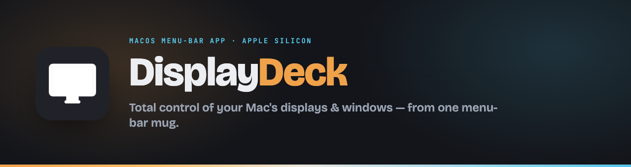 DisplayDeck — total control of your Mac's displays and windows