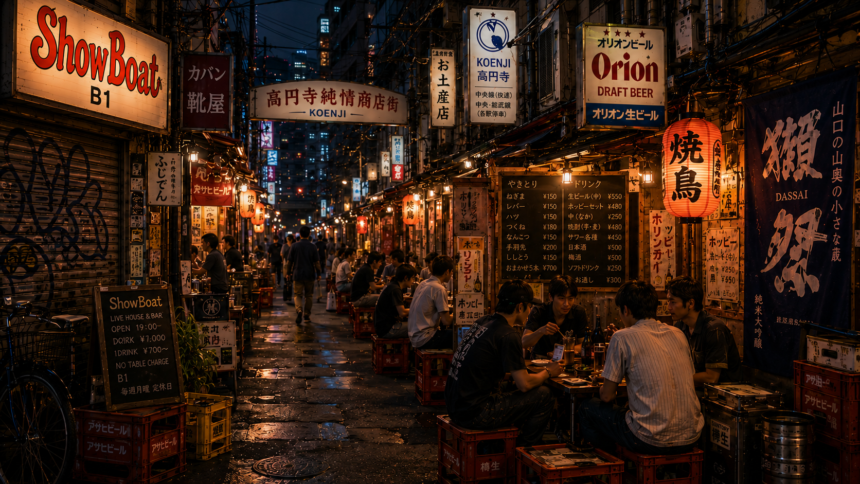 Tokyo neon city scene