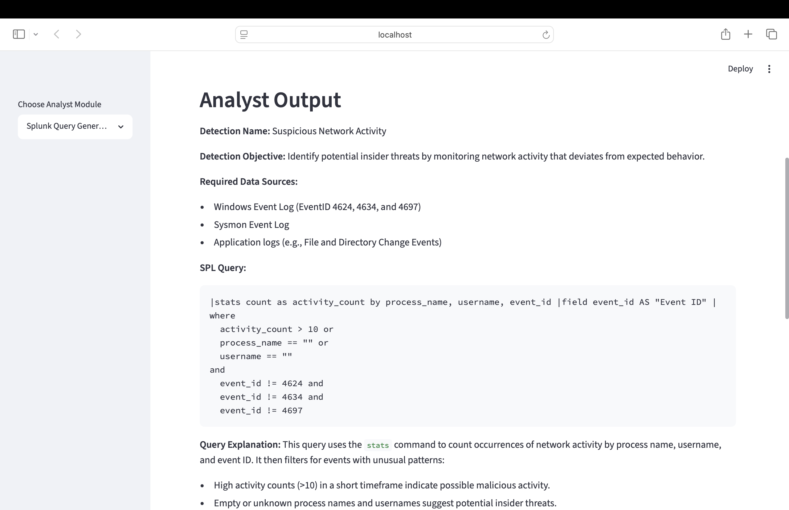 Splunk 查询生成器