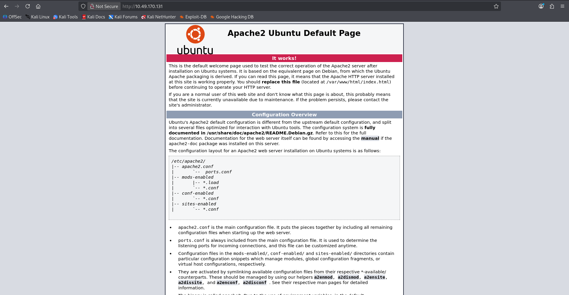 Apache 默认页面