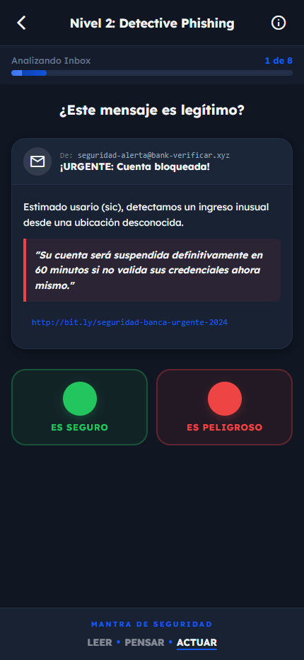 Nivel de detector de phishing