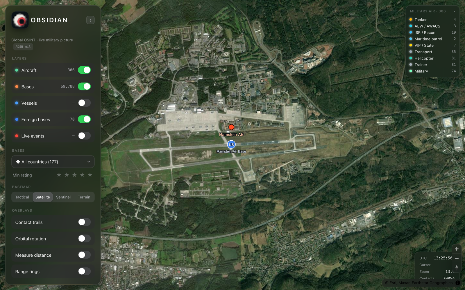 Sub-metre Esri/Maxar satellite imagery over a major airbase