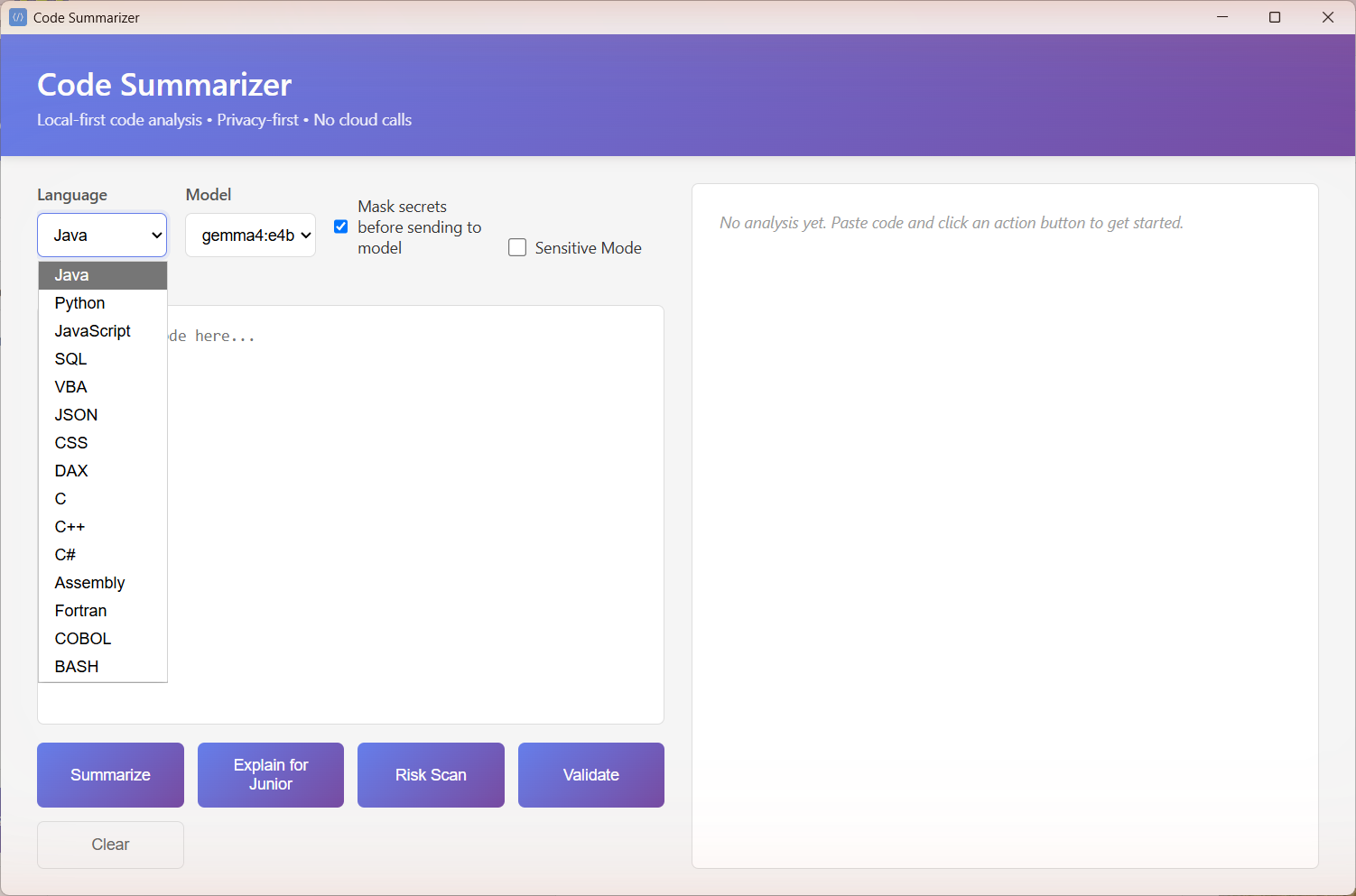 Code Summarizer - 主界面