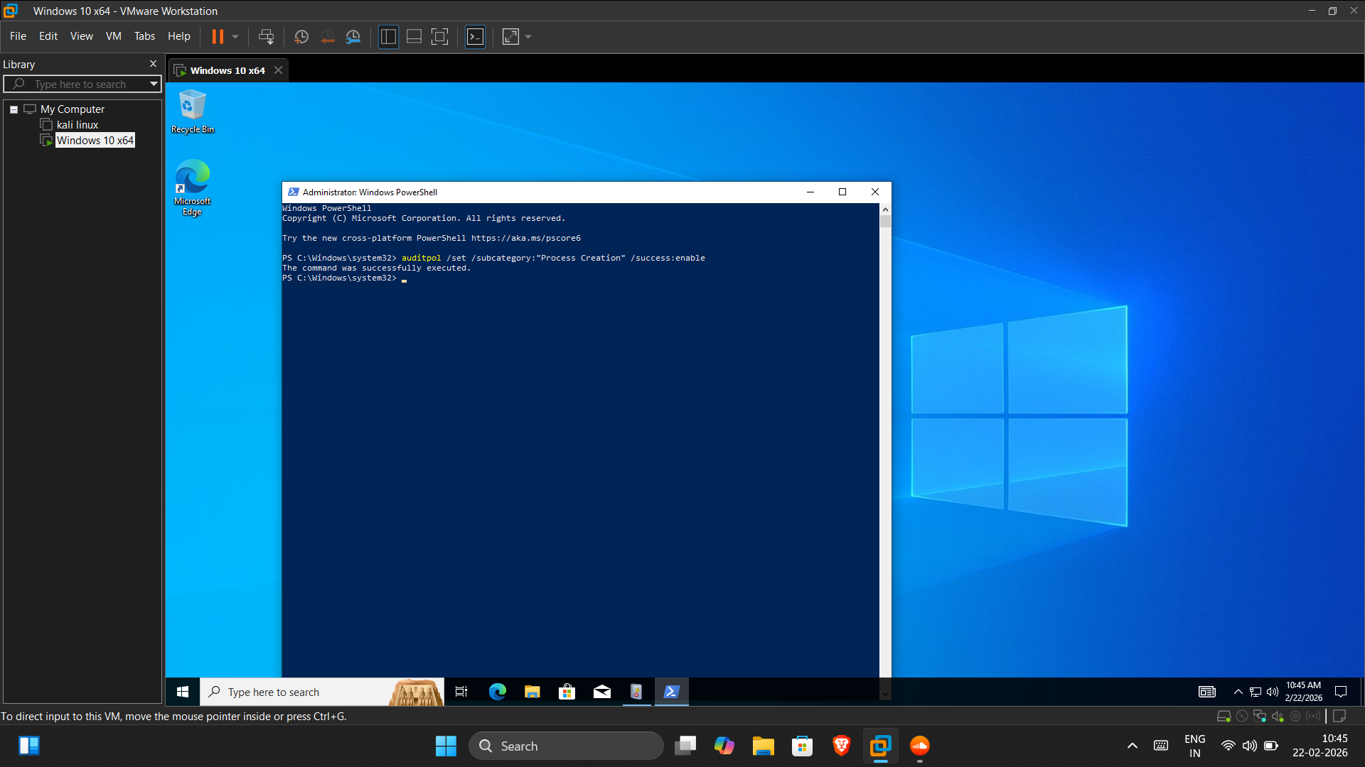 auditpol — 通过 PowerShell 创建进程