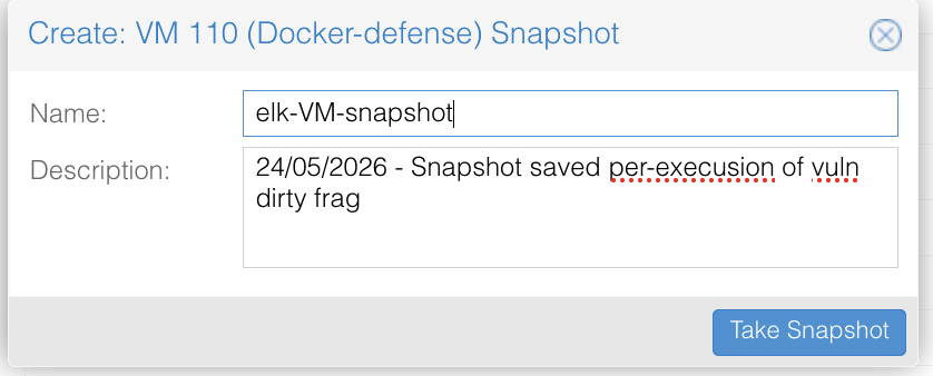 ELK VM snapshot - elk-VM-snapshot