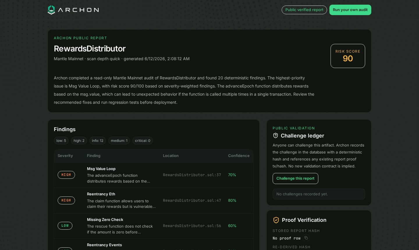 Public report viewer