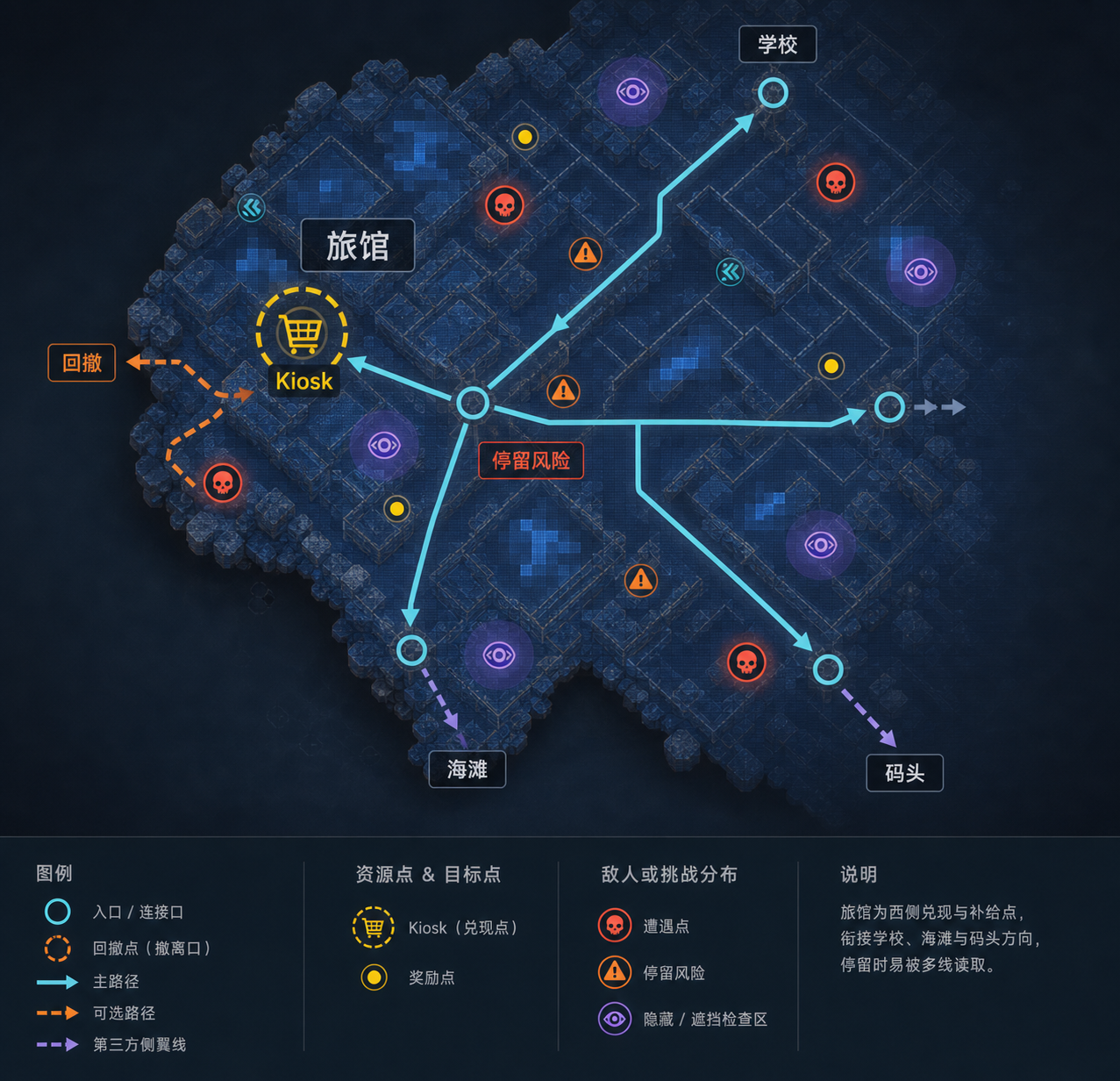 图 F-15.09:旅馆(Hotel)image2 重绘区域结构与关卡设计标注