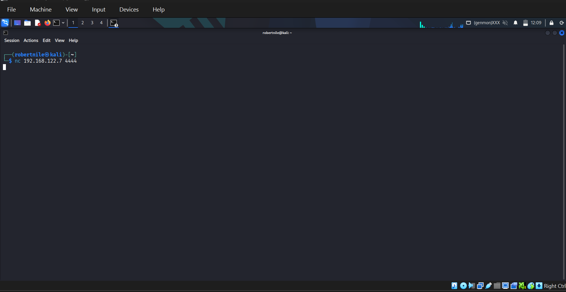 Kali attack on 192.168.122.7