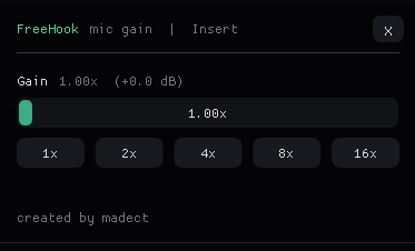 FreeHook — Discord mic gain hook GUI