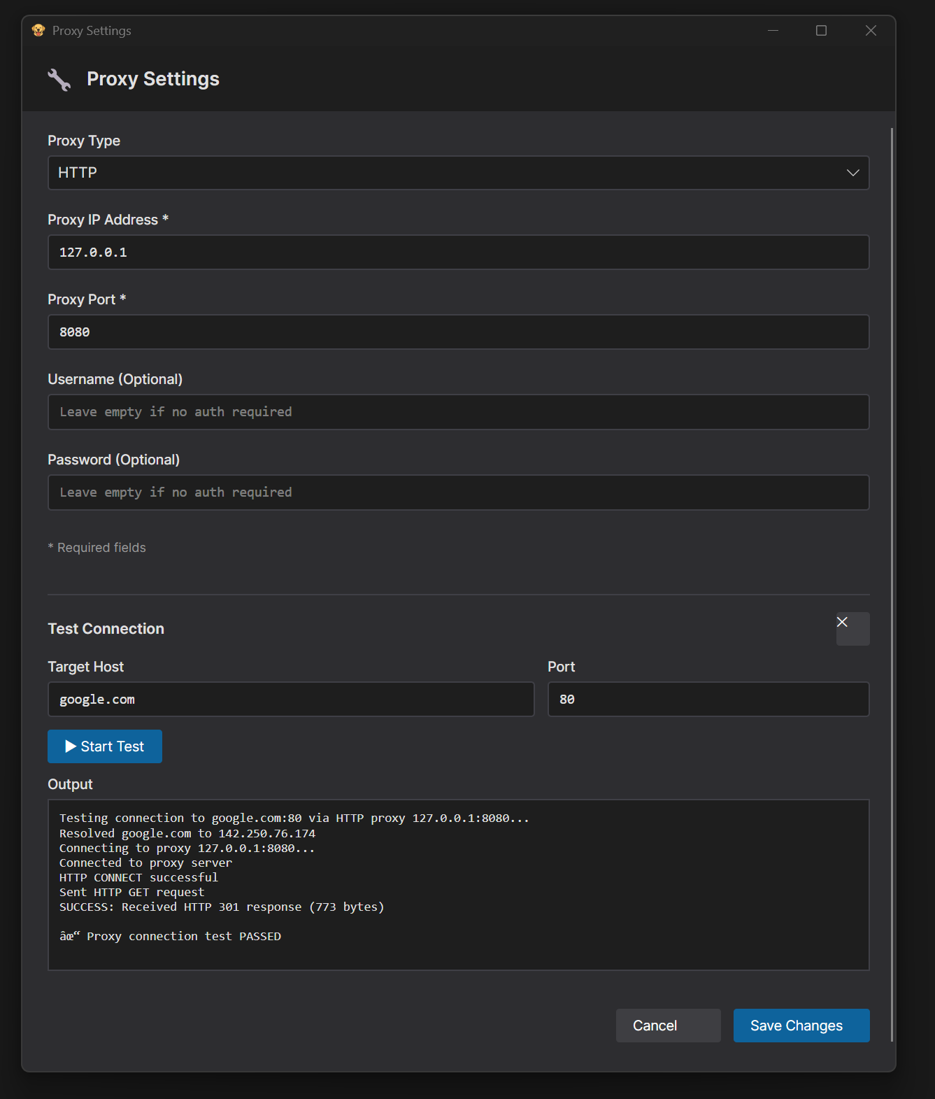 Proxy Settings