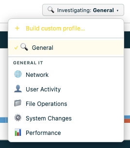 General IT profiles dropdown