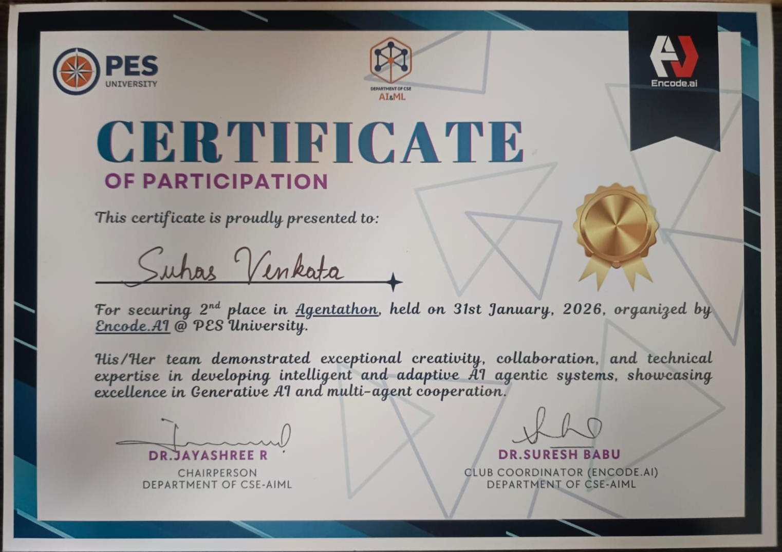 Encode AI_Runner_Up_Certificate