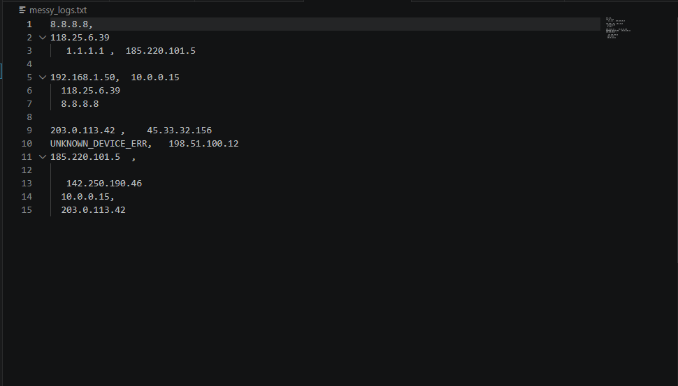 杂乱的输入数据