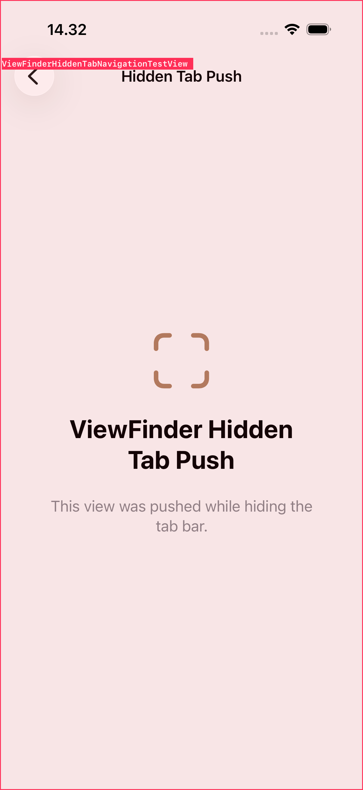 Hidden tab navigation overlay