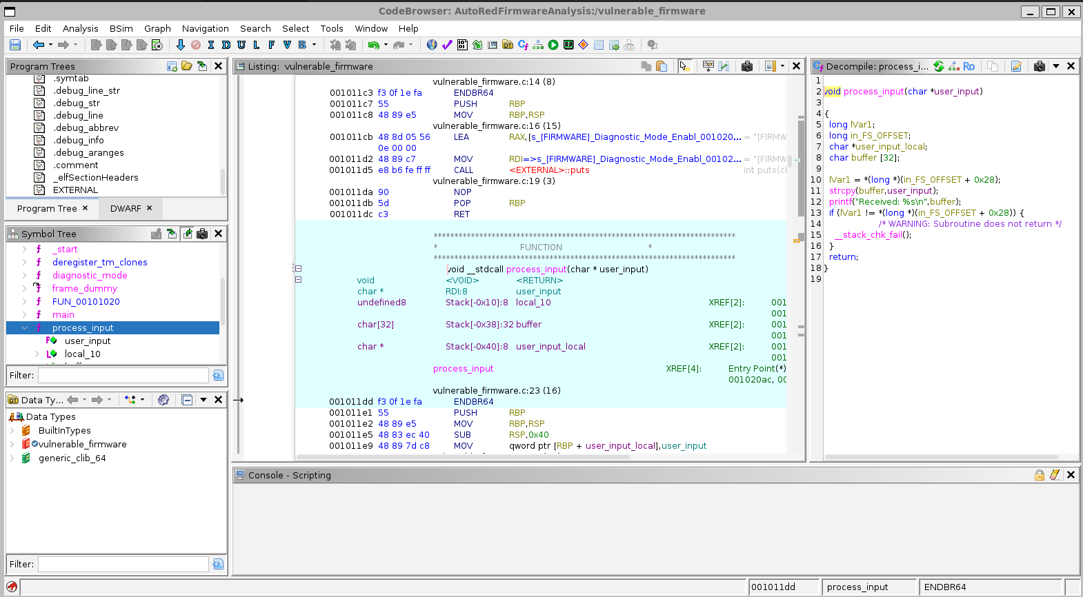 Ghidra Process Input