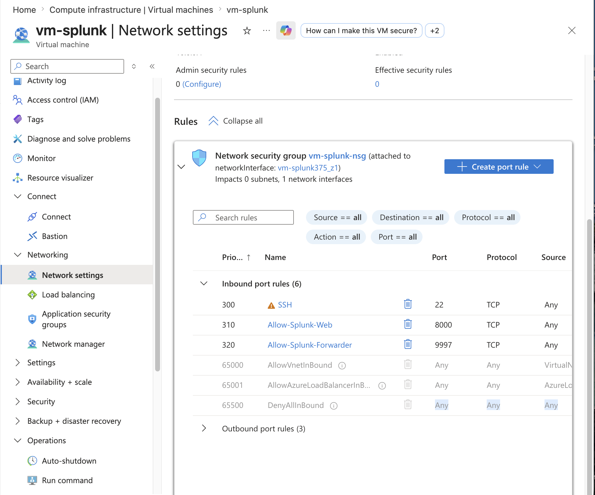 Azure NSG Ports