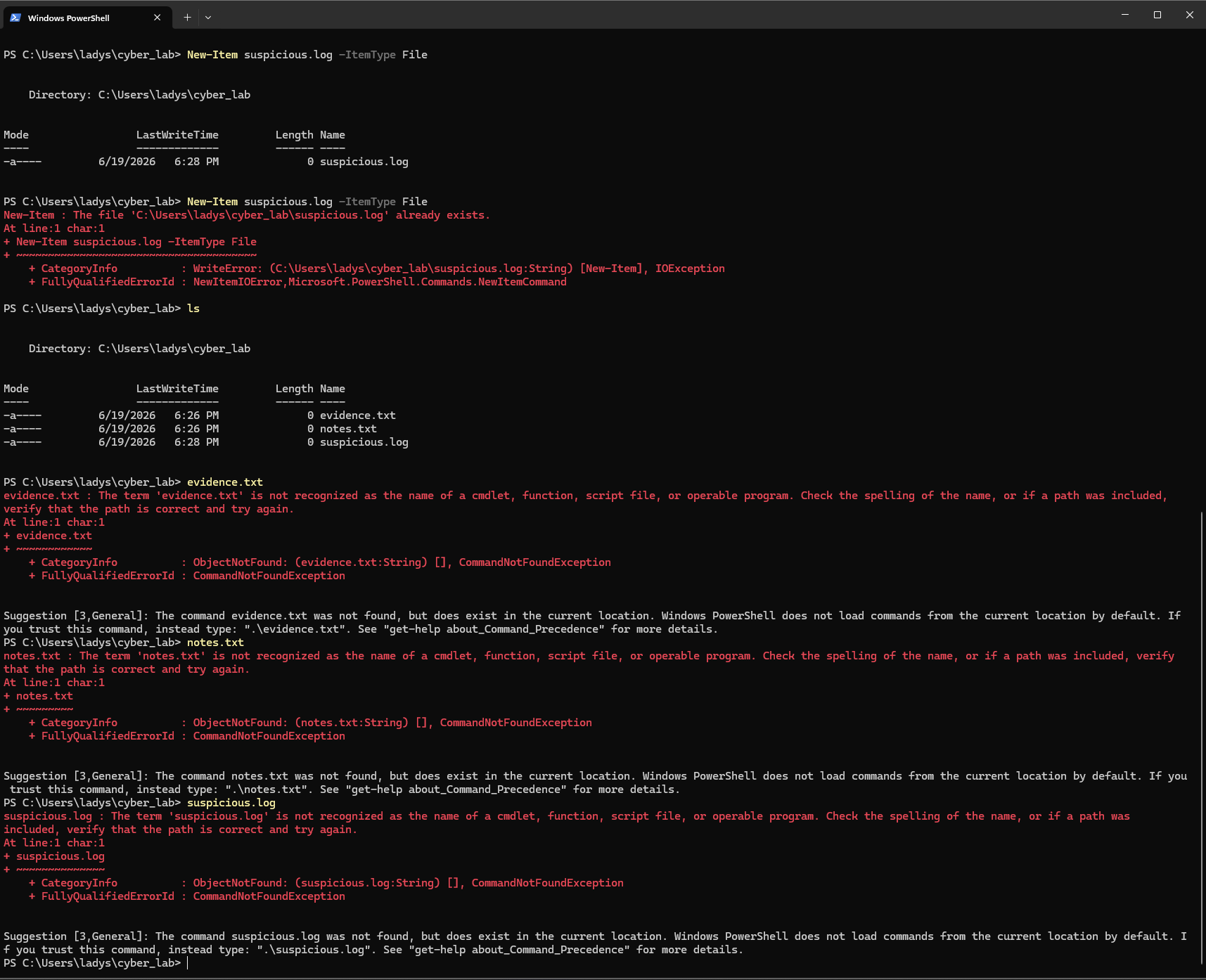 PowerShell Errors