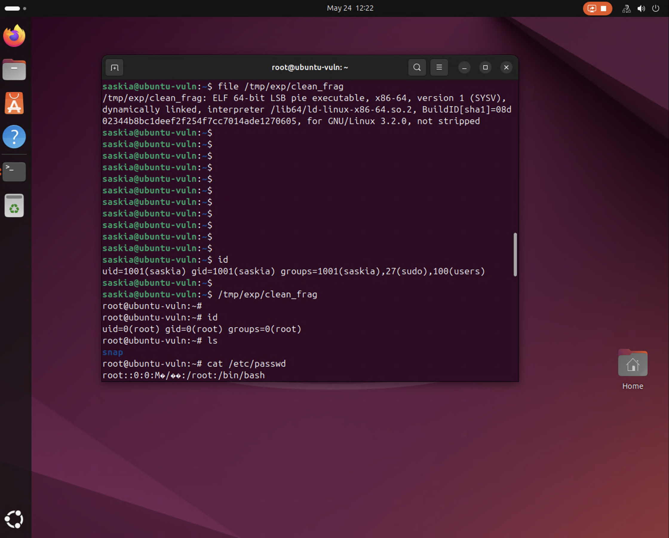 Post-exploit root shell obtained