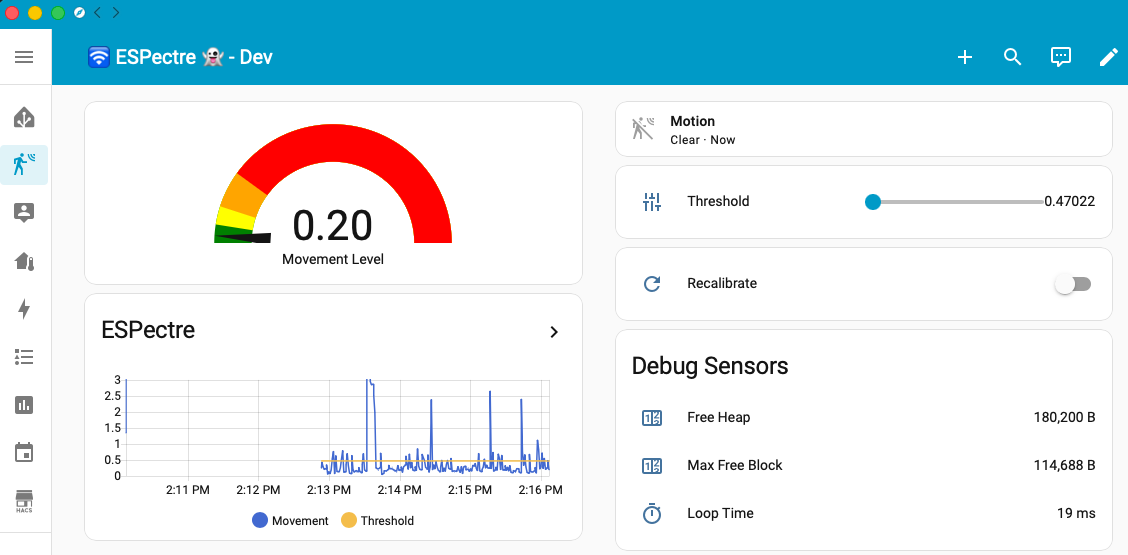 ESPectre Home Assistant Dashboard