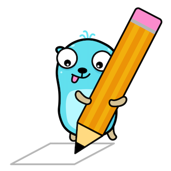 Writing gopher logo