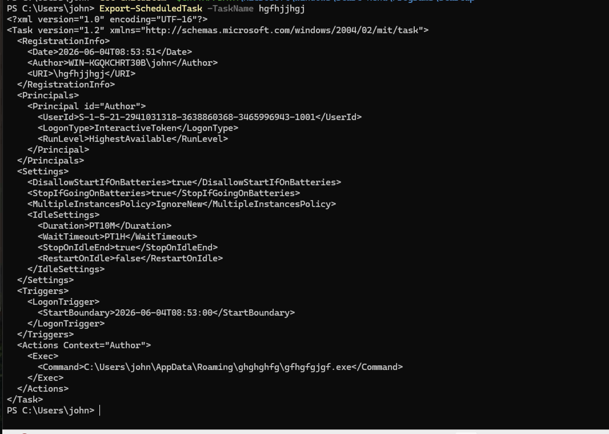 任务 XML