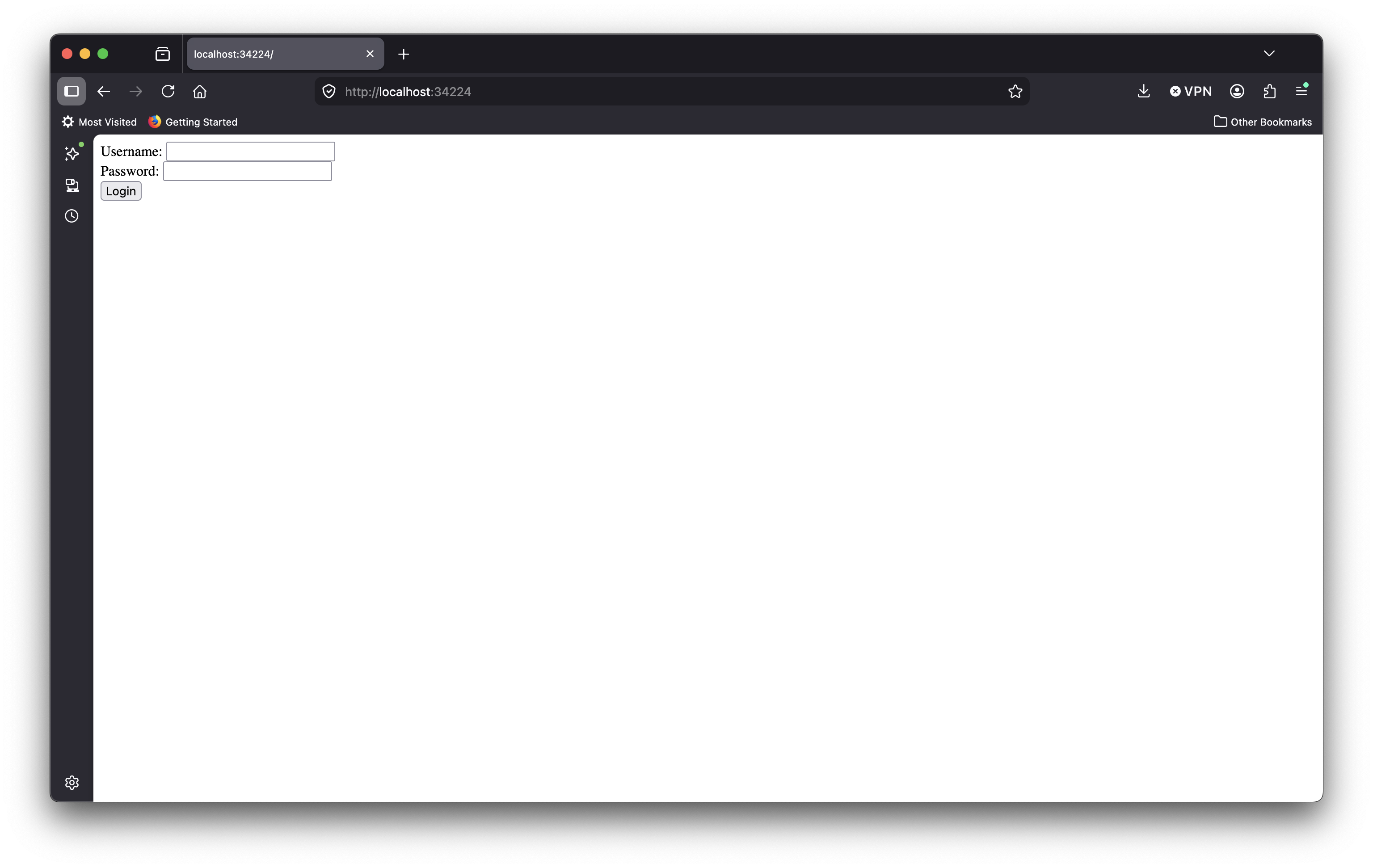 Screenshot:login-page