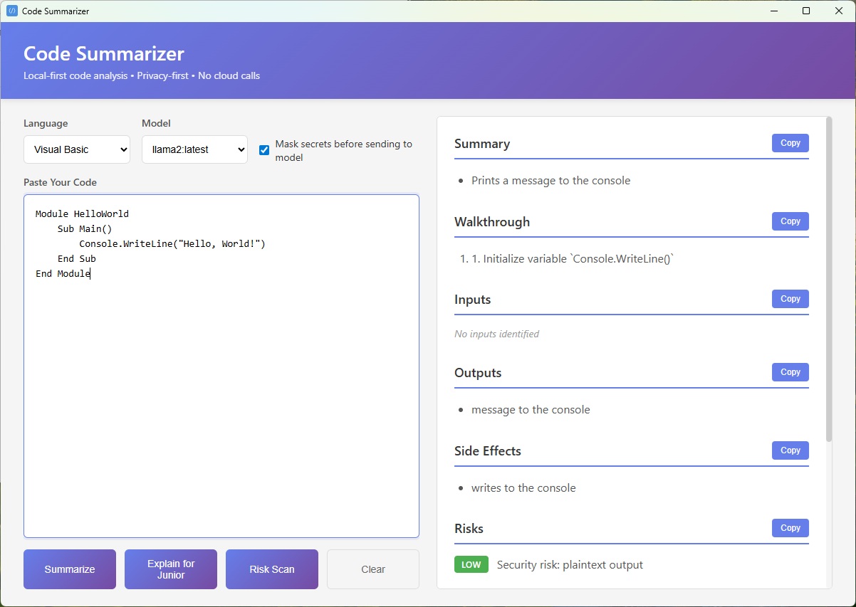Code Summarizer - 分析视图