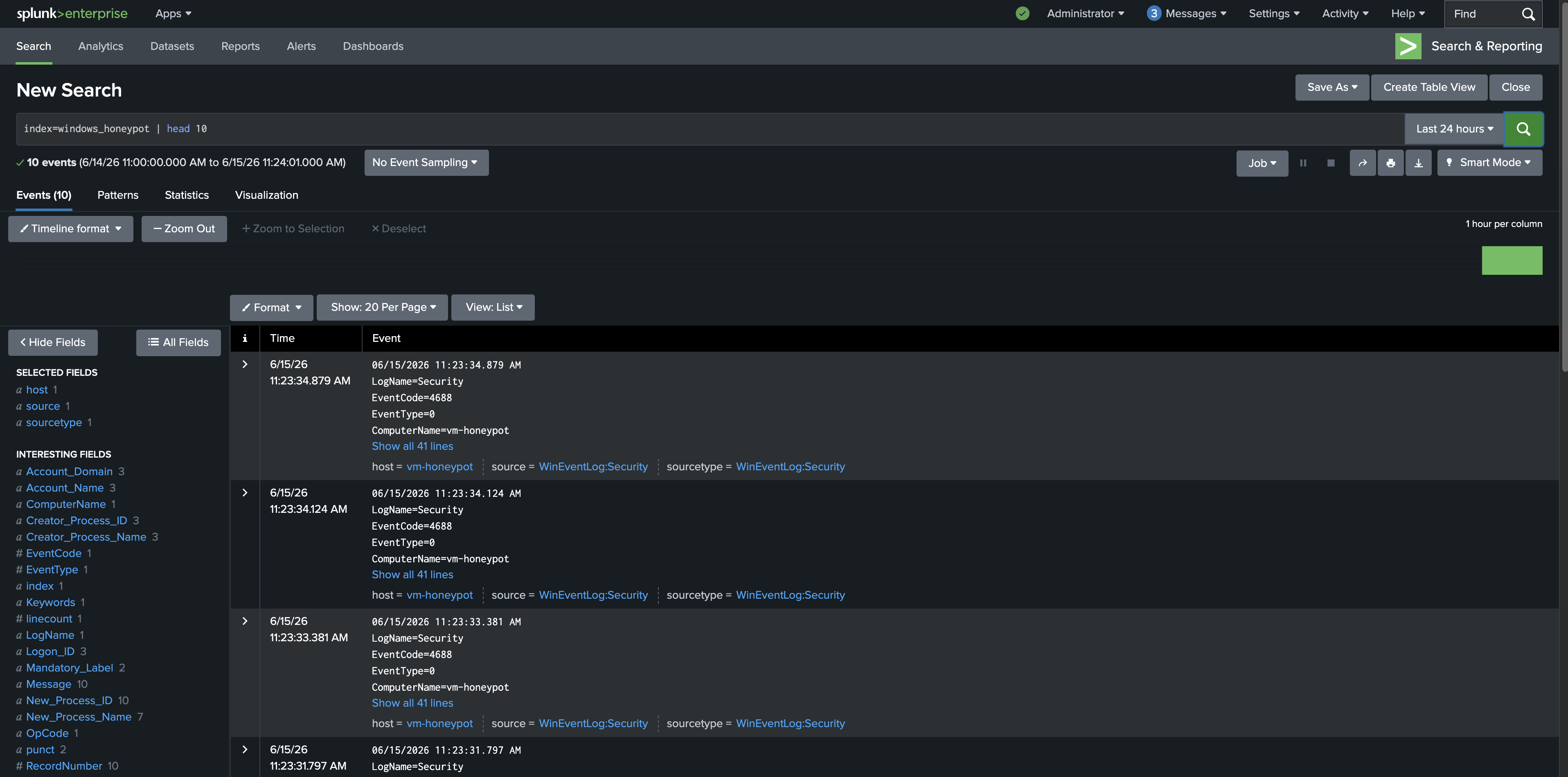 Splunk Events Flowing