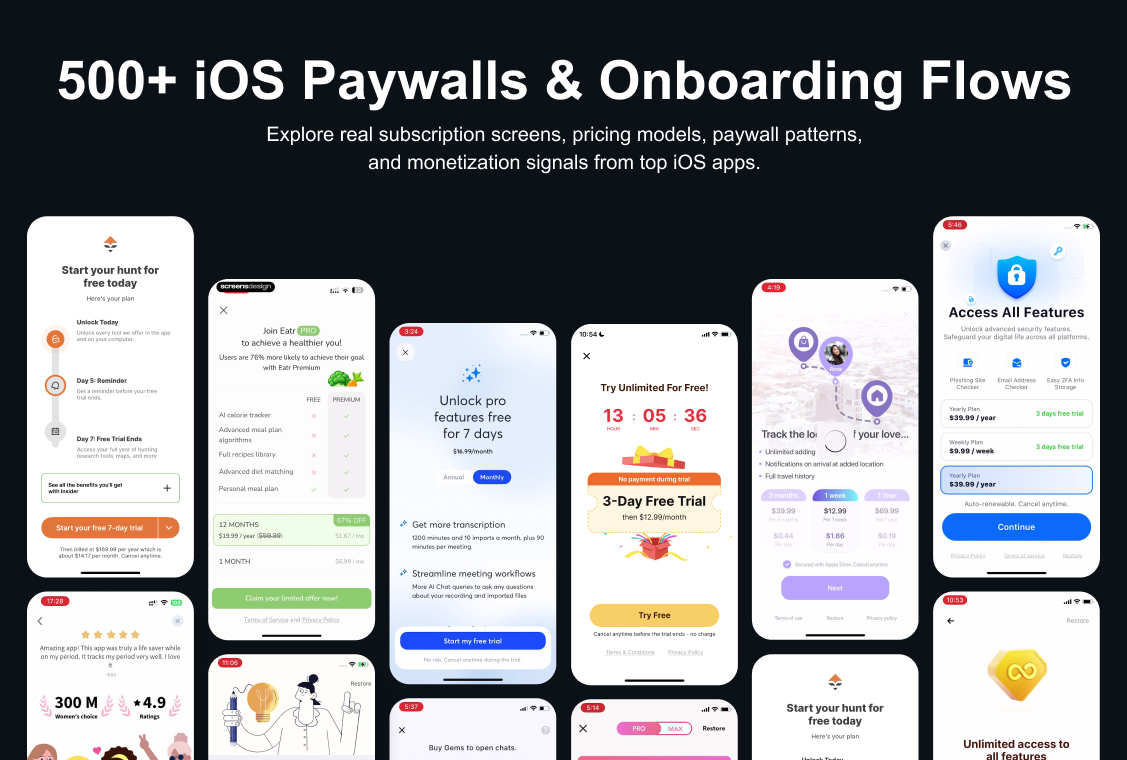 iOS Paywalls & Onboarding Flows
