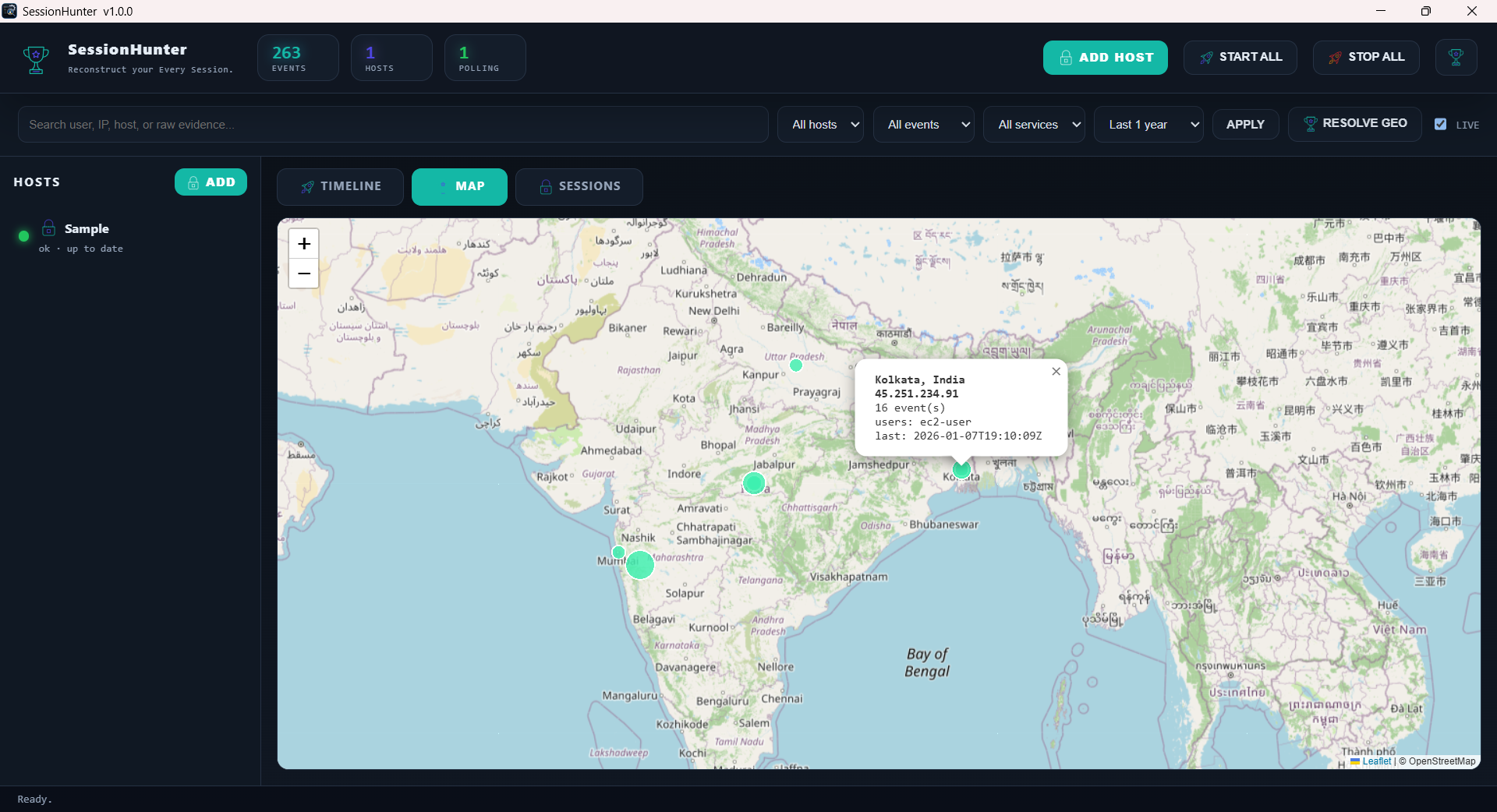GeoIP Investigation Map