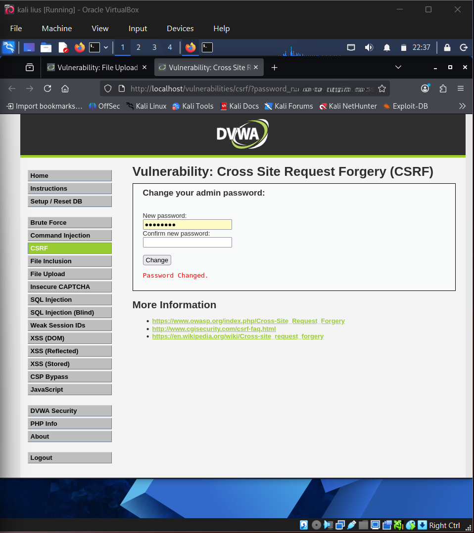 CSRF Forged Request Proof