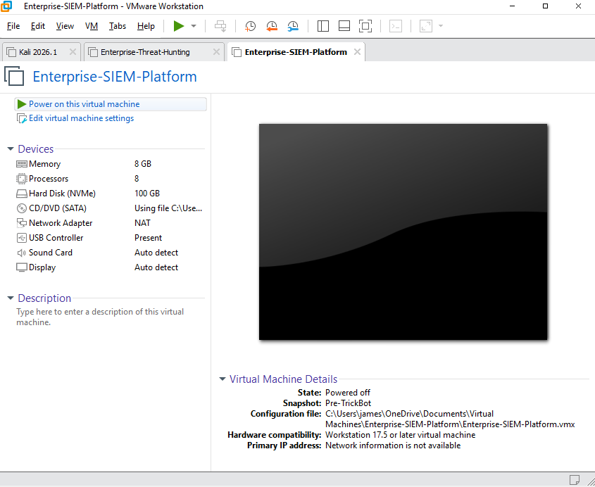 Enterprise SIEM Platform VM