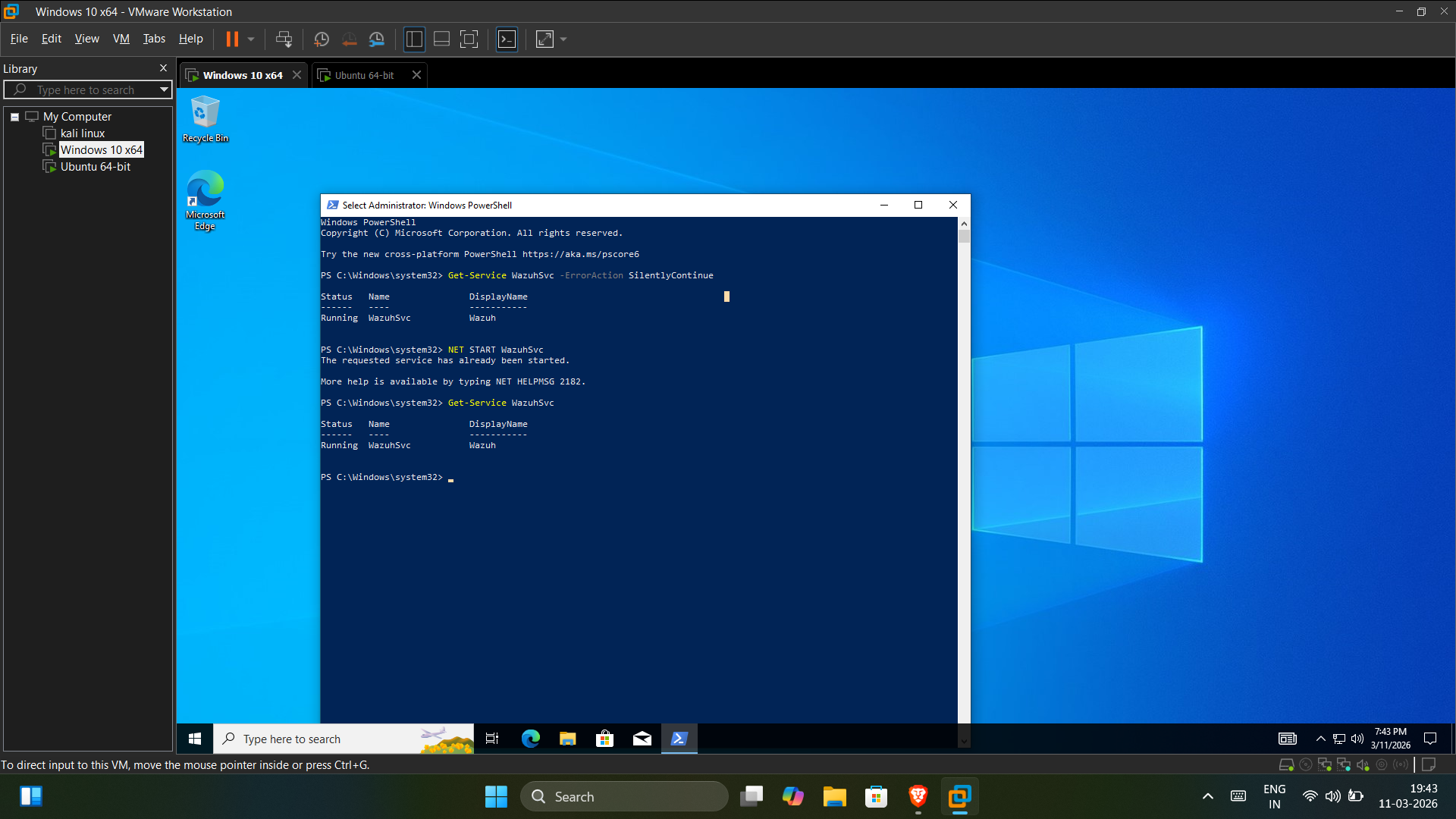 WazuhSvc 在 Windows 上运行