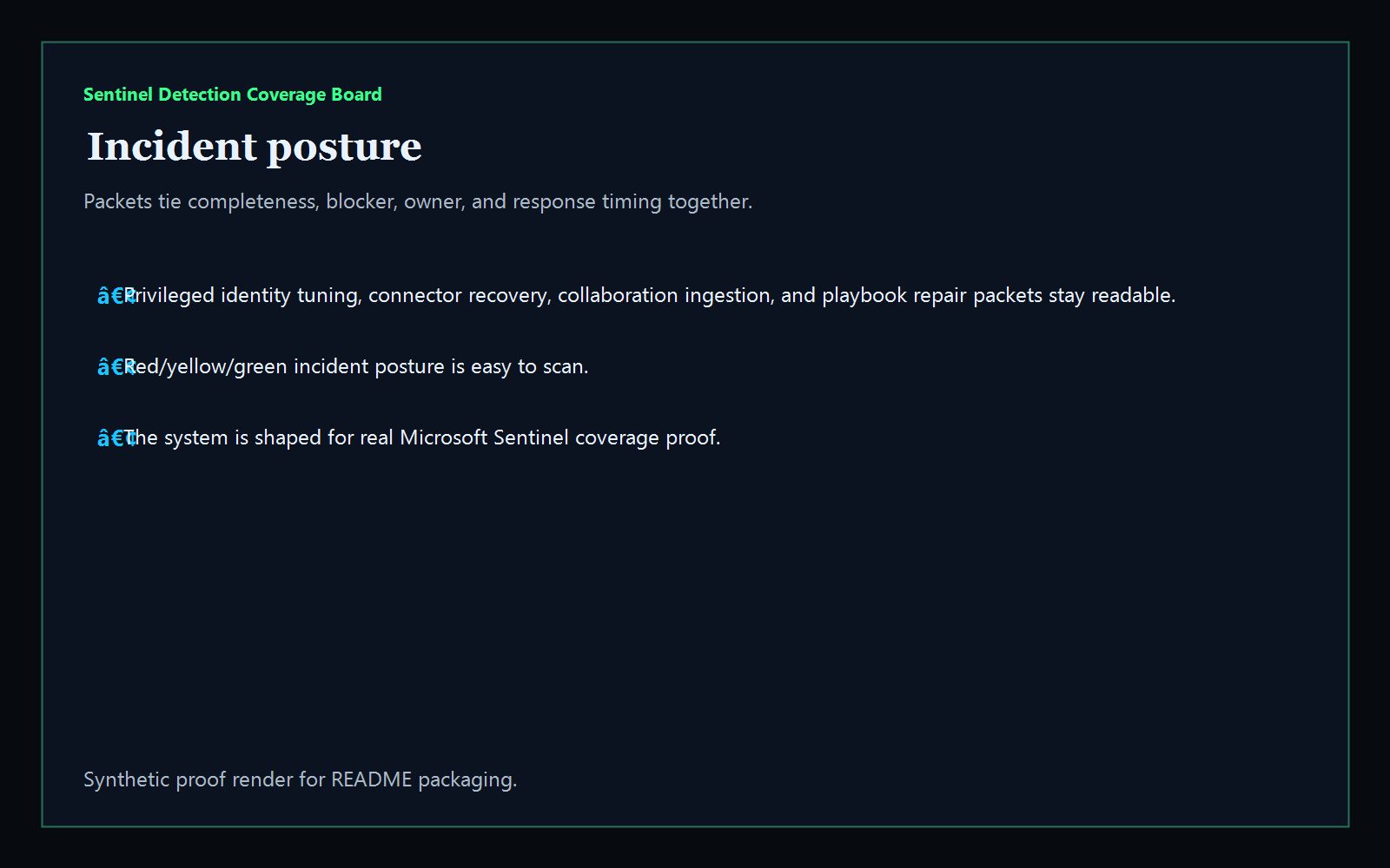 Incident posture
