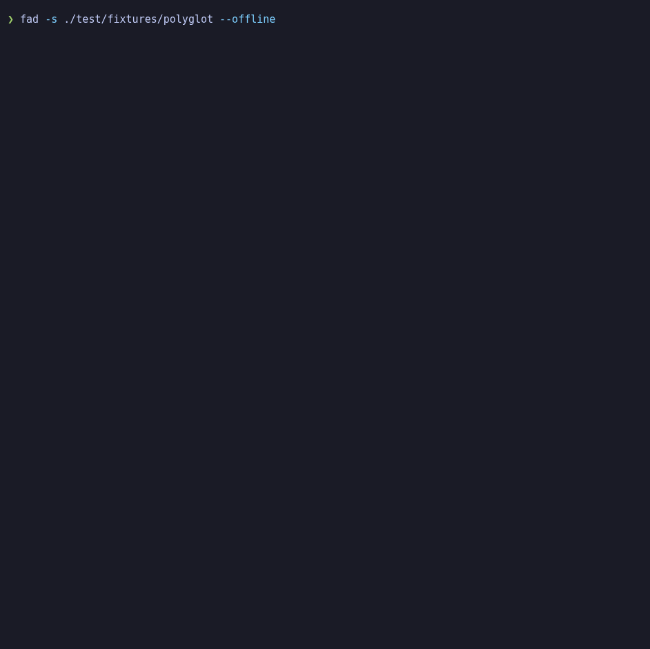 fad-checker animated terminal demo — a [n/N] checklist warming each vulnerability database, then CVE findings coloured by severity with KEV badges