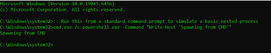 cmd spawing