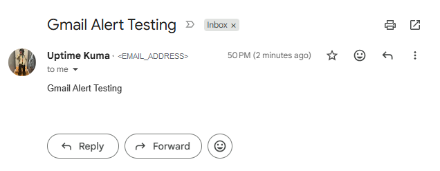 Uptime Kuma通知测试